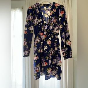 Lulu’s navy and floral mini dress size XS